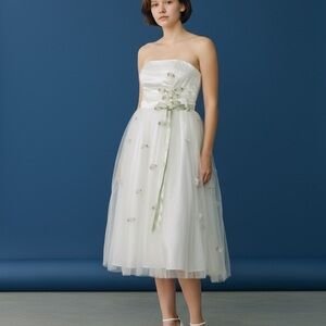 Vintage Jessica McClintock for Gunne Sax Strapless Cream Dress